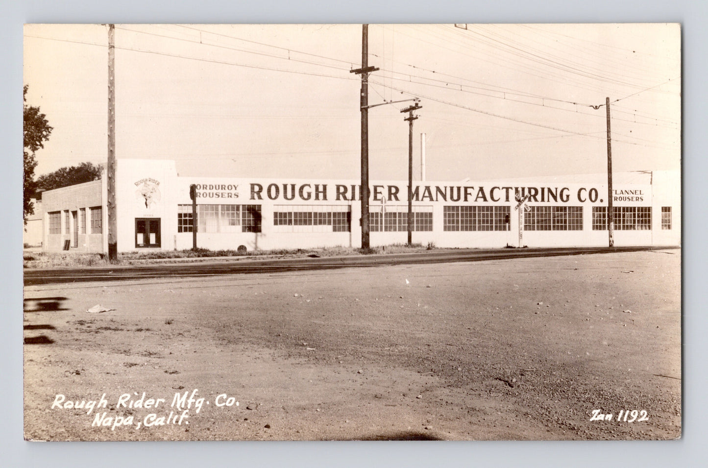 Napa California Rough Rider Manufacturing Company factory 1940s RPPC exterior