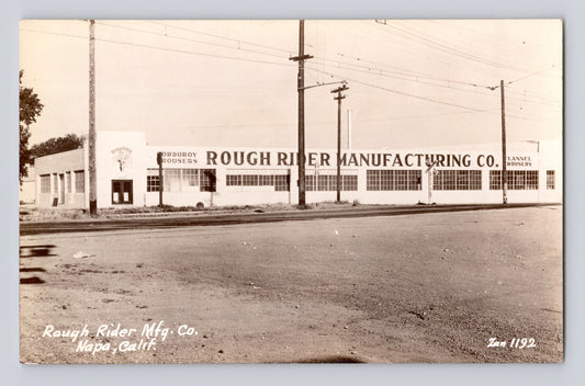 Napa California Rough Rider Manufacturing Company factory 1940s RPPC exterior