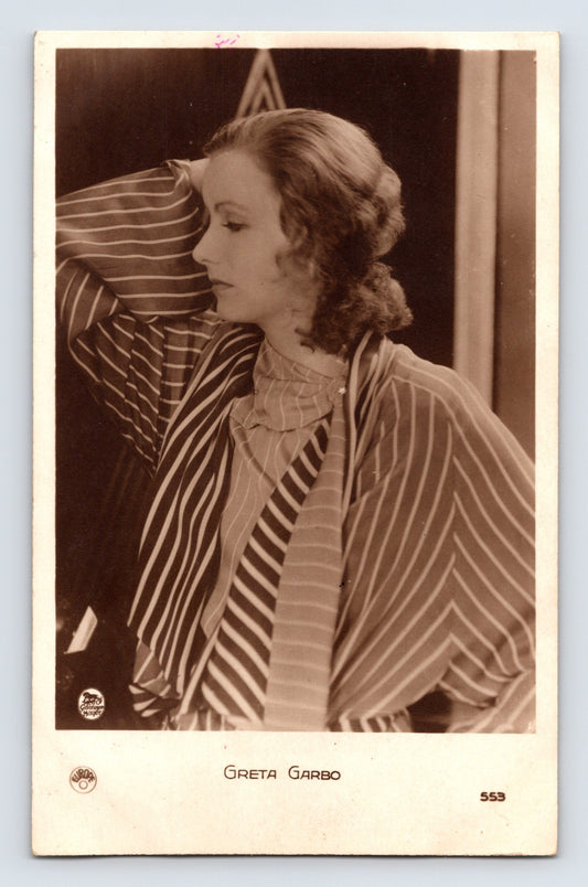 Greta Garbo Photo Postcard RPPC 1930s MGM Unposted