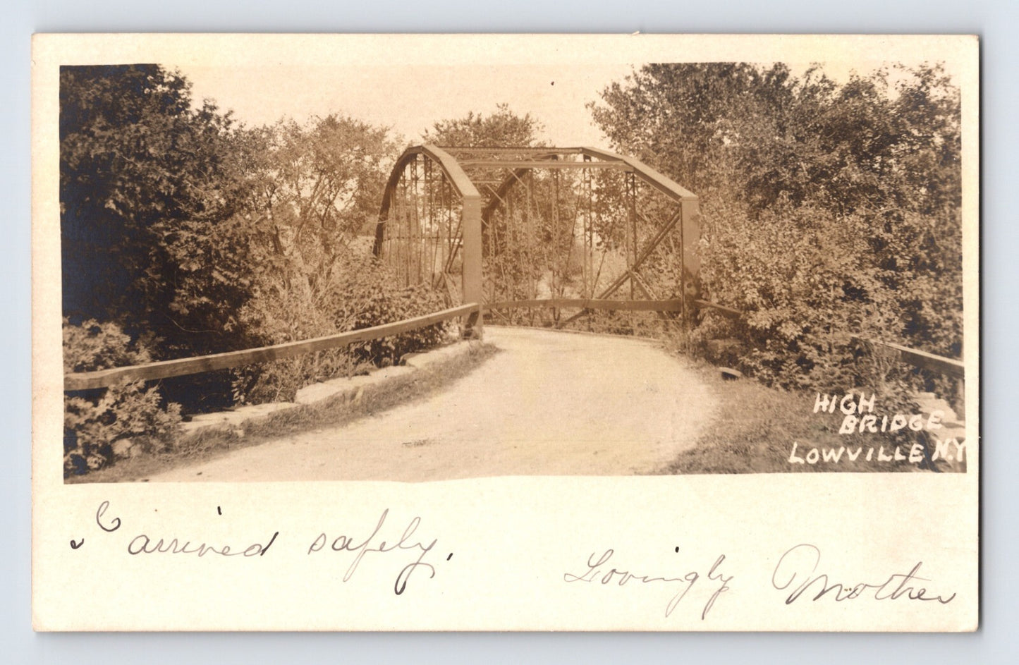Lowville New York High Bridge 1905 RPPC Postcard Posted Undivided Back