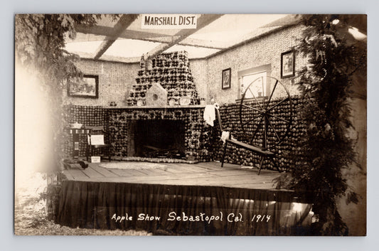 Sebastopol California Apple Show Marshall District Display 1914 RPPC Postcard