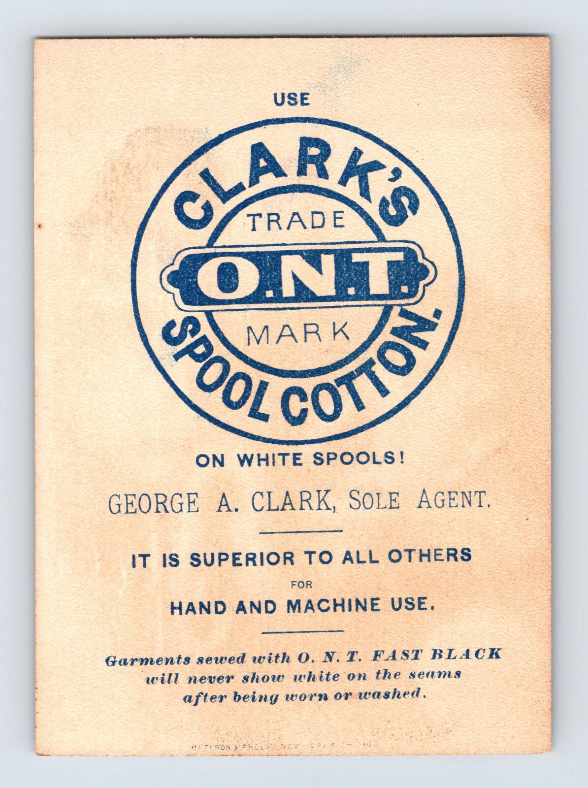 Clark’s Spool Cotton 1890s Victorian Trade Card Children Music Drum - 3 x 4
