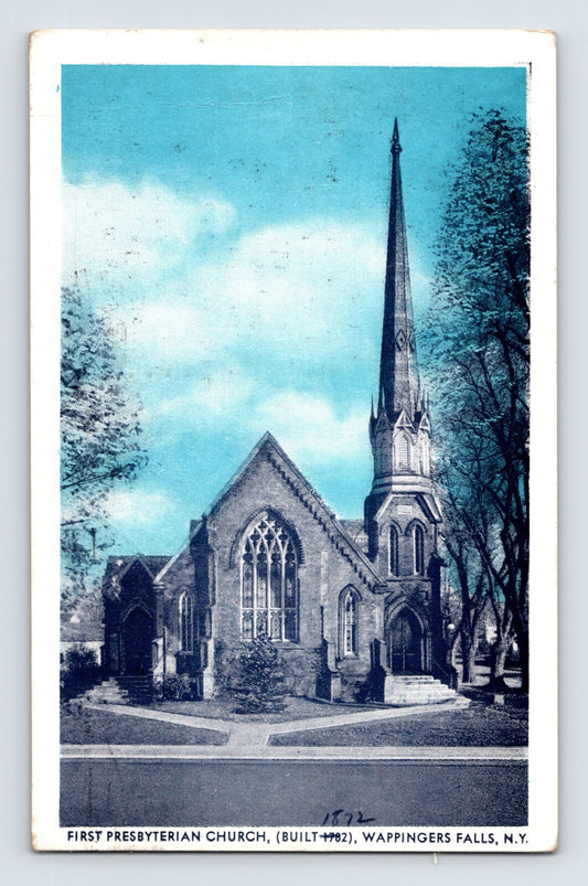 Wappingers Falls New York First Presbyterian Church 1949 Postcard Posted