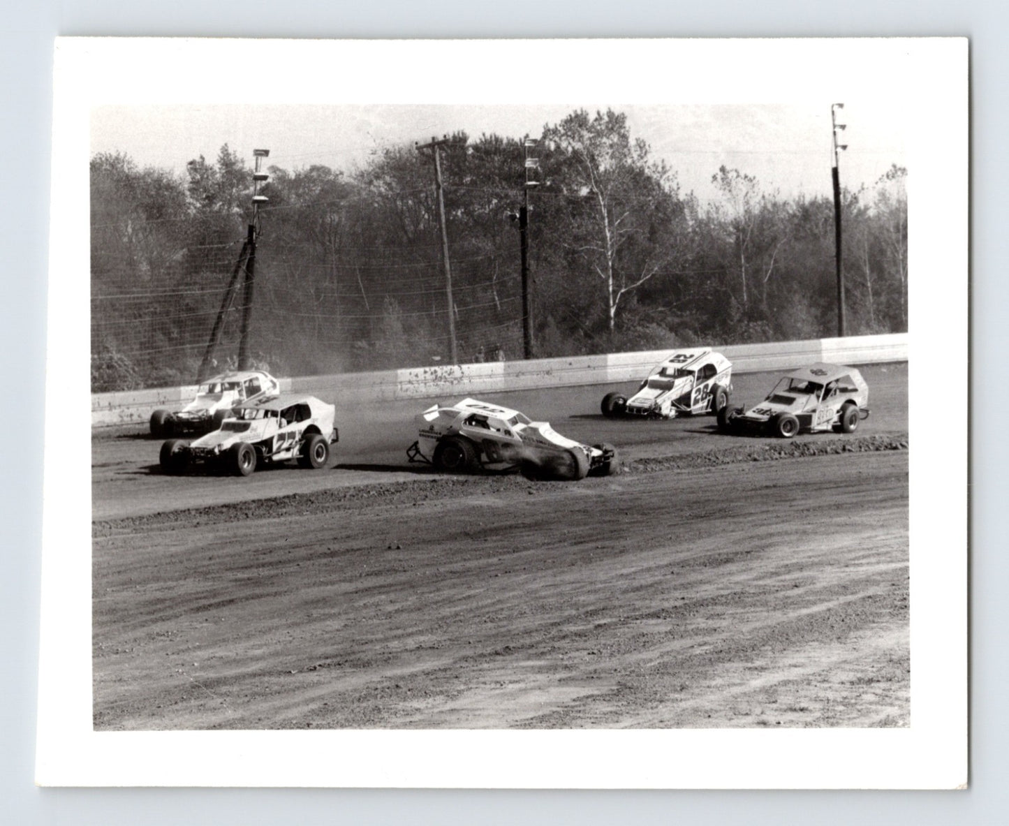 Nazareth Pennsylvania dirt track modified stock car race 1950s cars turn photo