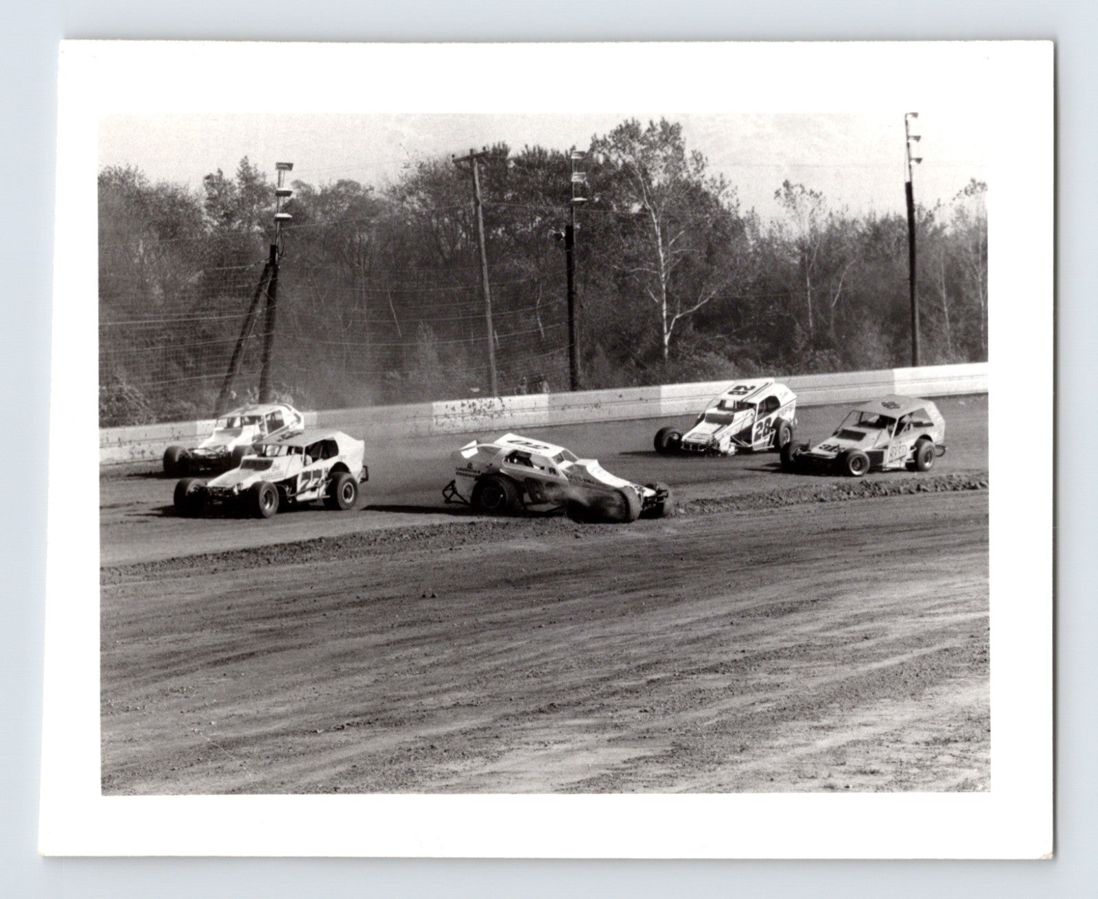 Nazareth Pennsylvania dirt track modified stock car race 1950s cars turn photo