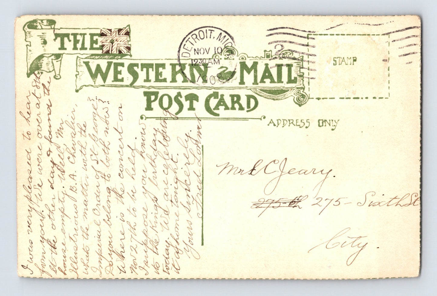 Lesmurdie Falls Washington Landscape 1908 Postcard Posted Divided Back