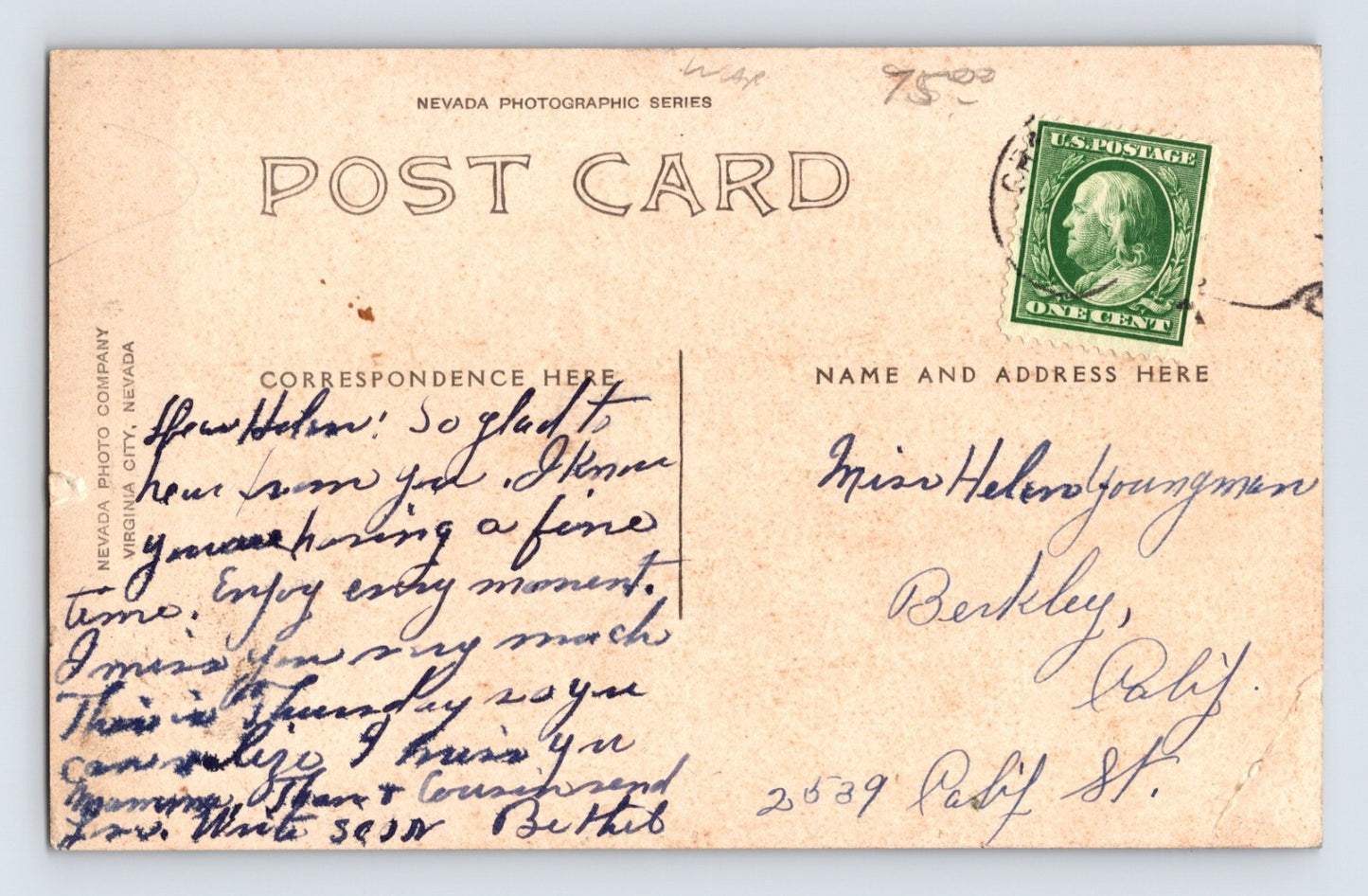 Nevada City California Methodist Church Epworth League 1910s RPPC Postcard