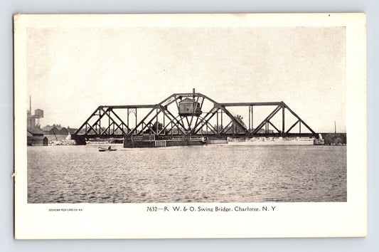 Charlotte NY Rome Watertown Ogdensburg Railroad Swing Bridge Pre-1907 Postcard