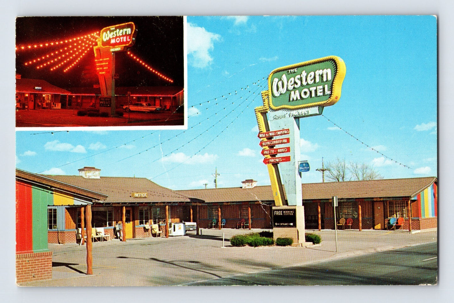 Amarillo Texas Western Motel Route 66 1969 Postcard Posted Chrome