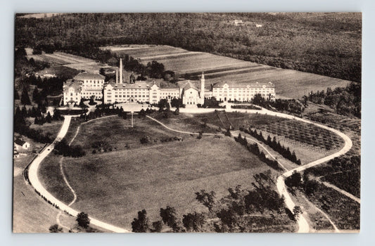 Brentwood New York St Joseph Academy campus aerial buildings grounds 1940s RPPC postcard