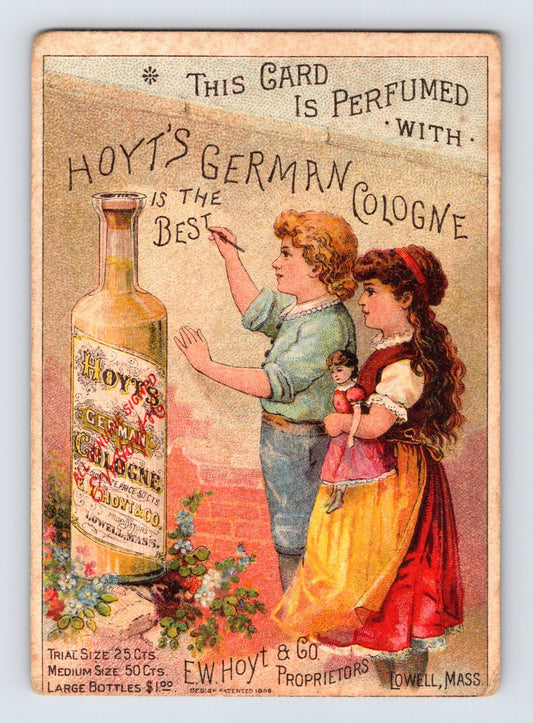 Hoyts German Cologne Children Bottle Sign 1890s Trade Card 4.5 x 3.25