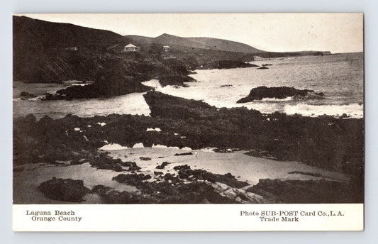 Laguna Beach California pre 1907 postcard showing rocky shoreline coastal landscape and ocean view