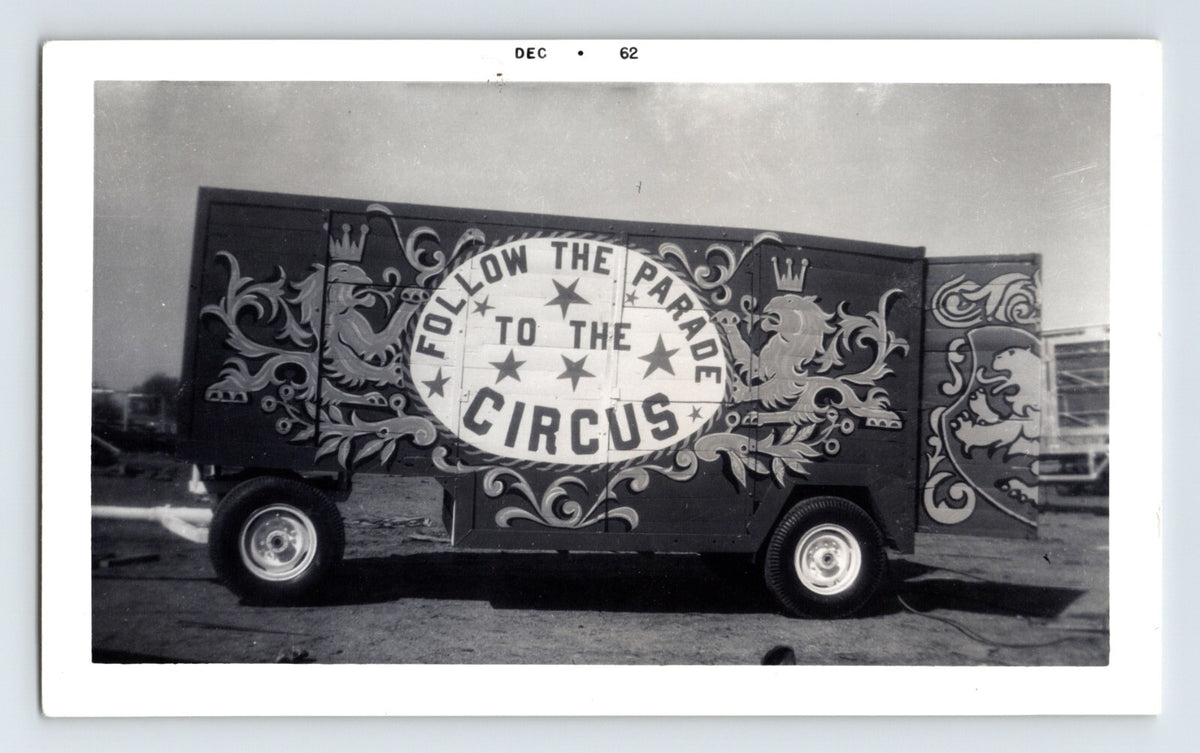Kelly Miller Circus parade trailer Follow the Parade to the Circus Hugo Oklahoma 1958 photo
