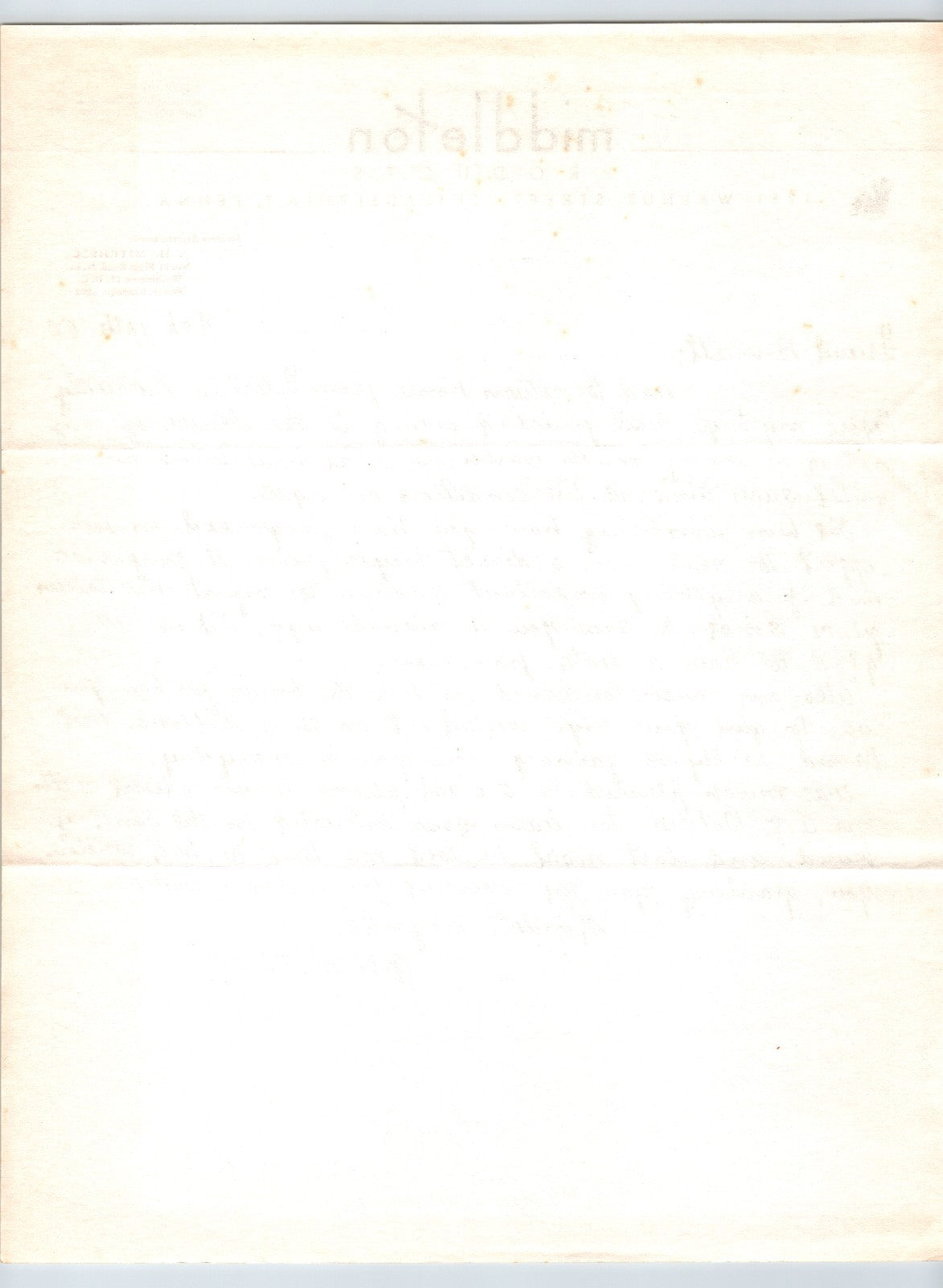 Philadelphia Pennsylvania 1950 Middleton Products Tobacco Letterhead 8.5 x 11