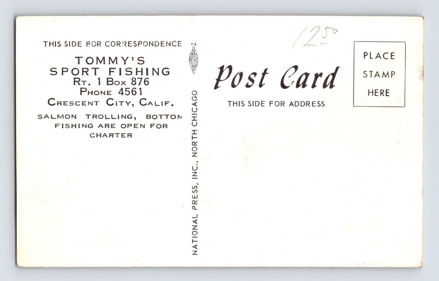 Crescent City California Sport Fishing Boat Undine 1940s Postcard Unposted