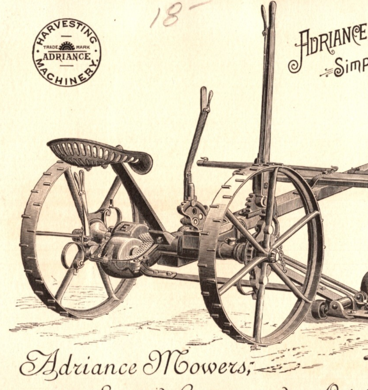 Adriance Mowers Hudson River Bridge Poughkeepsie New York 1890s Trade Card 7 x 5