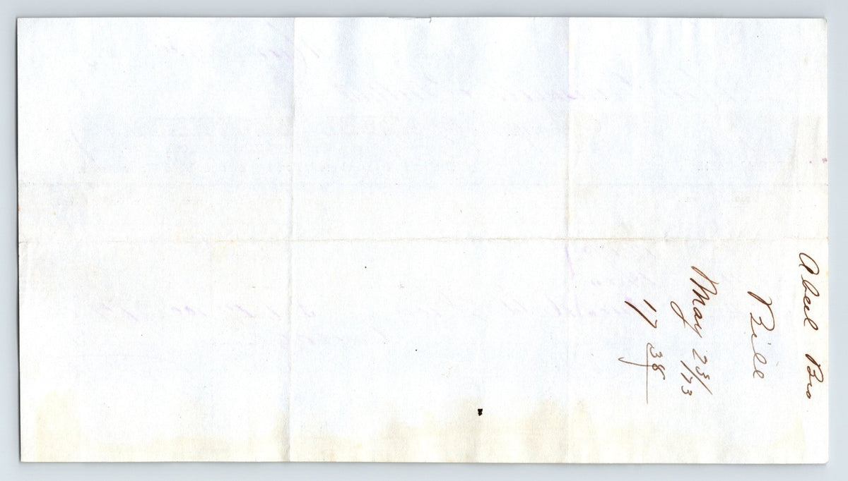 New York City 1873 Abeel Brothers Iron Steel Billhead 8.5 x 4.5