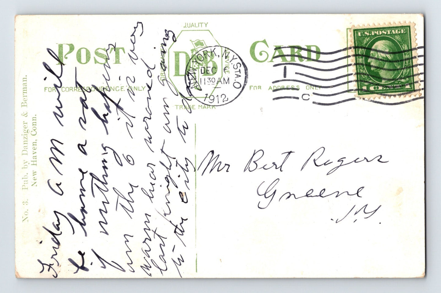 Port Chester New York King Street Palmer Residence 1912 Postcard Posted