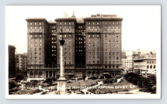 San Francisco California St Francis Hotel Dewey Monument 1930s Photo 3.5 x 6