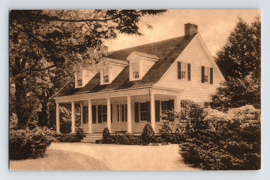 Westbury New York Long Island library building 1930s postcard colonial style house albertype