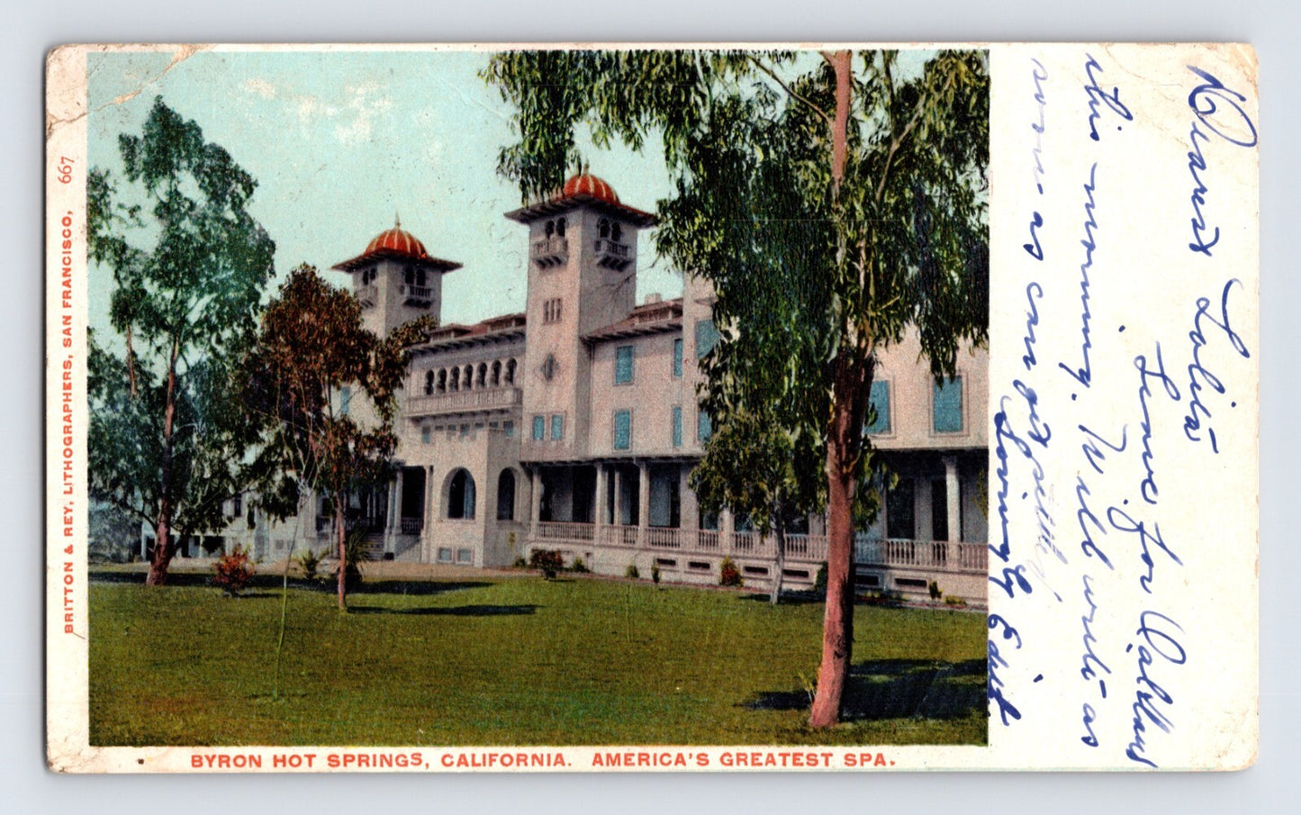 Byron Hot Springs Hotel California spa resort building 1906 