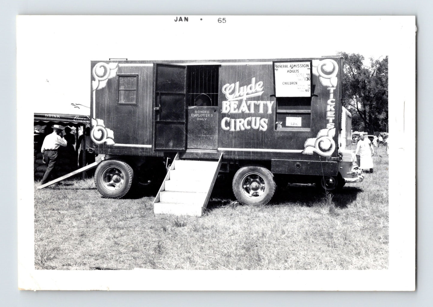 Clyde Beatty Circus 1965 Photo Ticket Wagon Trailer 3.5 x 5