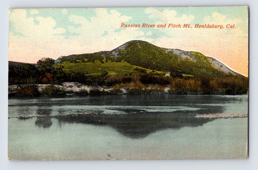 Healdsburg California Fitch Mountain Russian River 1910s Postcard