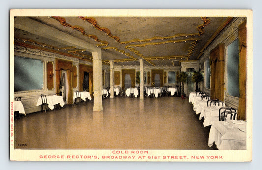New York City George Rector's Restaurant Gold Room 1930s Postcard Unposted