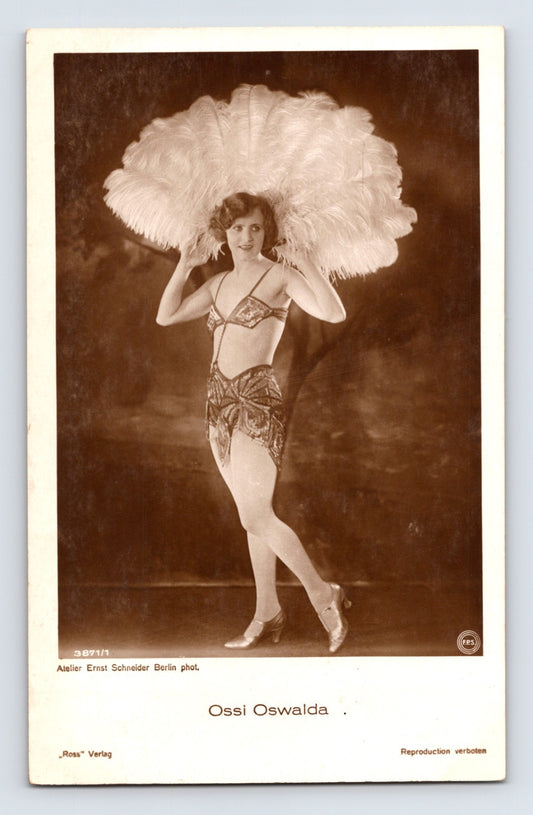 Ossi Oswalda 1930s Silent Film Star Postcard RPPC Ross Verlag Germany