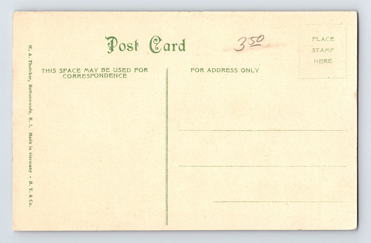 Buttonwoods Rhode Island The Elms Residence 1910s Postcard Posted Divided