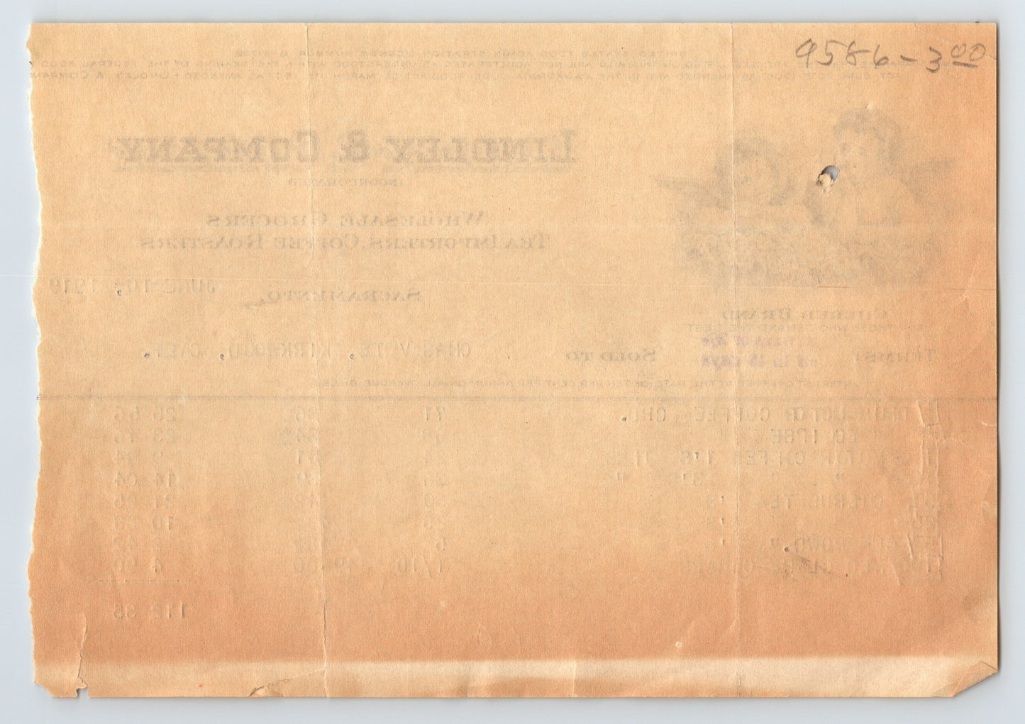 Sacramento California Lindley Company Grocers Cherub Brand 1919 Billhead 7 x 5