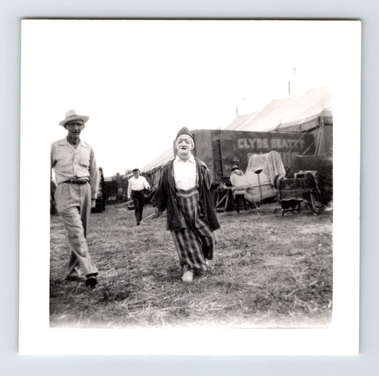 Clyde Beatty Circus 1954 Photo Little Clown Concordia Kansas 3.5 x 3.5