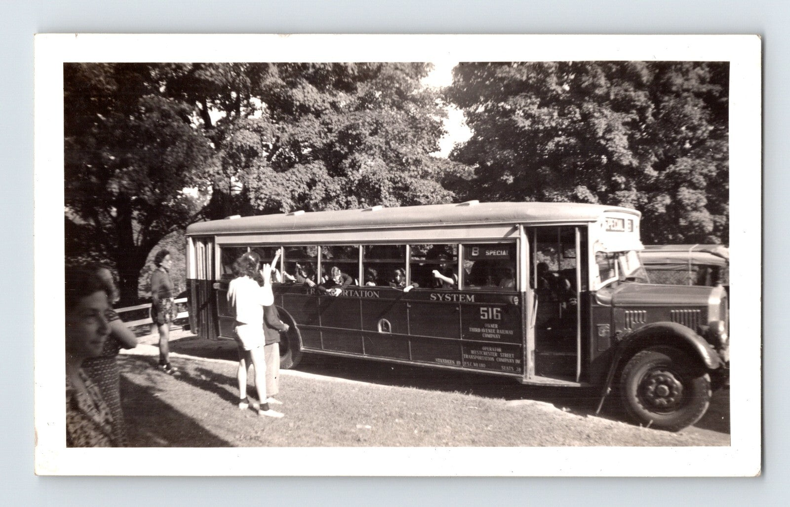 Vintage Photo Third Avenue Railway Bus Westchester Street Camp 1930s - 4 x 2.5