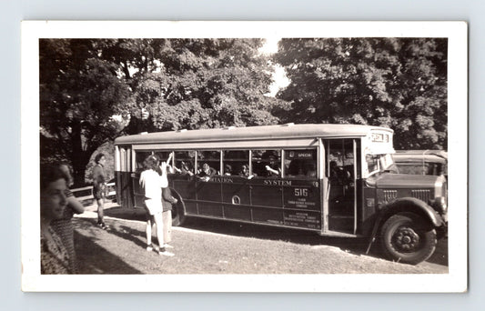 Vintage Photo Third Avenue Railway Bus Westchester Street Camp 1930s - 4 x 2.5