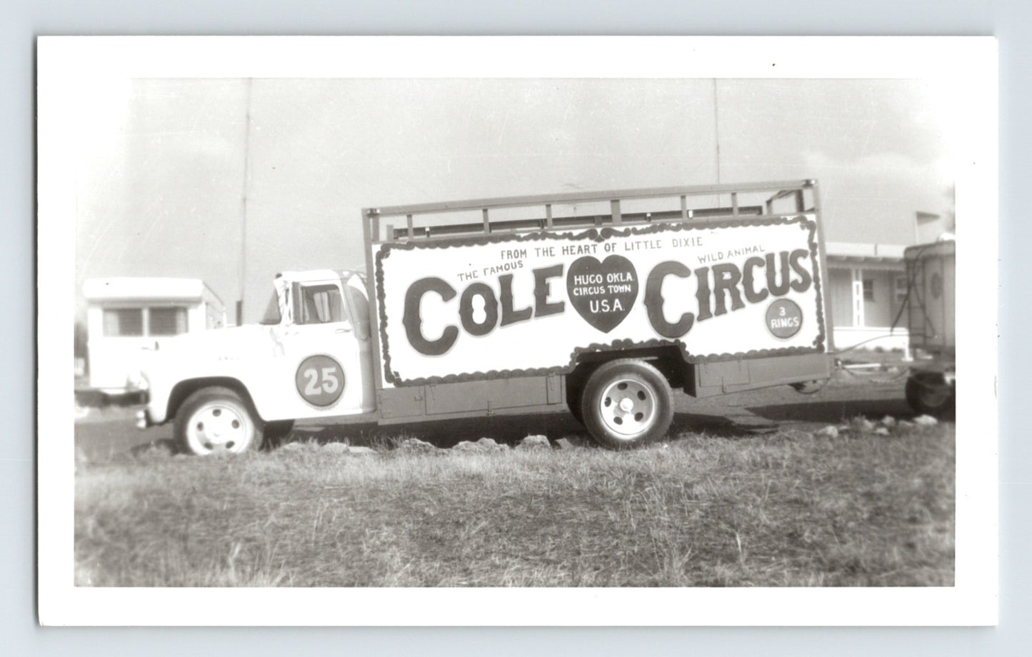 Cole Circus Side Show Truck Hugo Oklahoma 1961 Vintage Photo 3.5 x 6