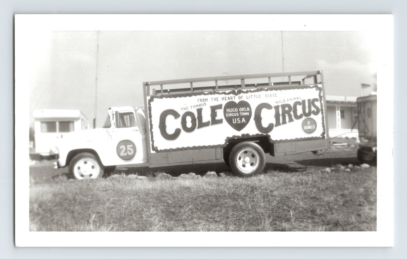 Cole Circus Side Show Truck Hugo Oklahoma 1961 Vintage Photo 3.5 x 6