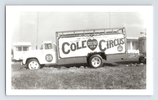 Cole Circus Side Show Truck Hugo Oklahoma 1961 Vintage Photo 3.5 x 6