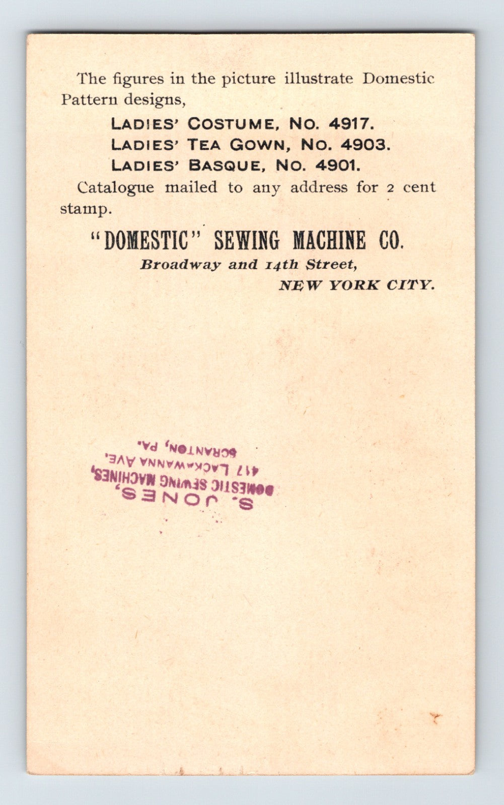 Domestic Sewing Machine Ladies Sewing Interior Scene 1890s Trade Card 3 x 5