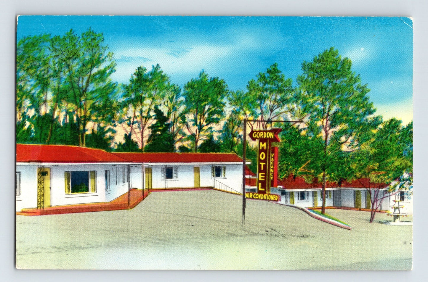 Garden Motel roadside motor court Oneonta Alabama 1950s chrome postcard