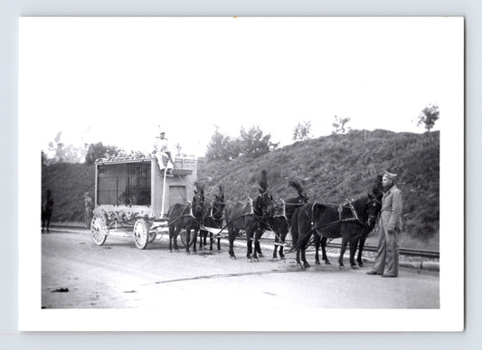Disneyland Mickey Mouse Club Circus green cage wagon horse team 1955 photo Anaheim California