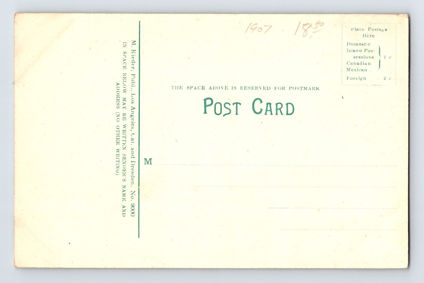 Mt Lowe California Valley View Ocean Distance 1910s Postcard Unposted Divided