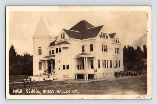 Grass Valley California High School 1909 Postcard
