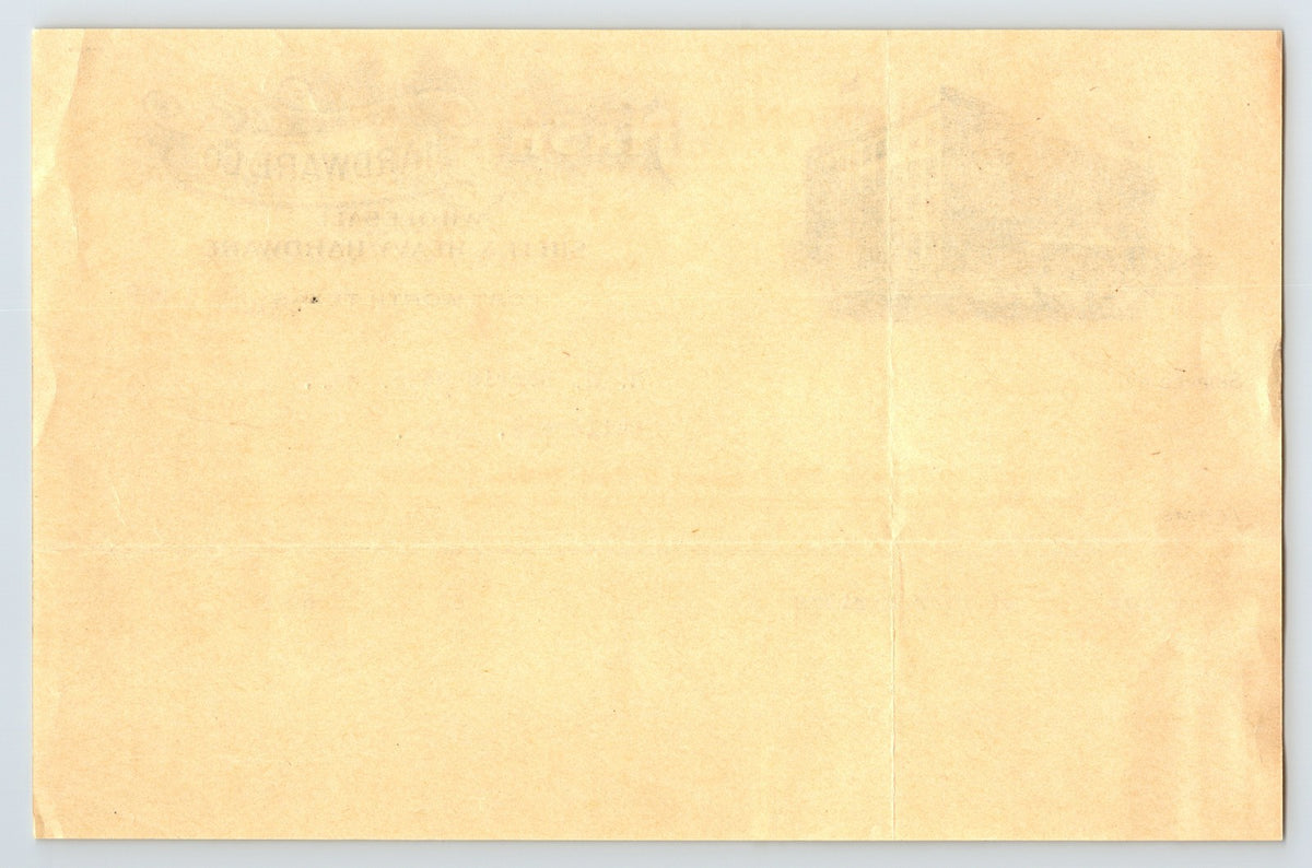 Fort Worth Texas 1916 Nash Hardware Co Wholesale Hardware Billhead 8 x 5.5