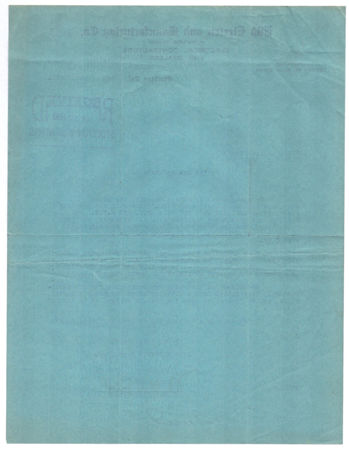 Stockton California 1932 Hild Electric Manufacturing Letterhead 11 x 8.5