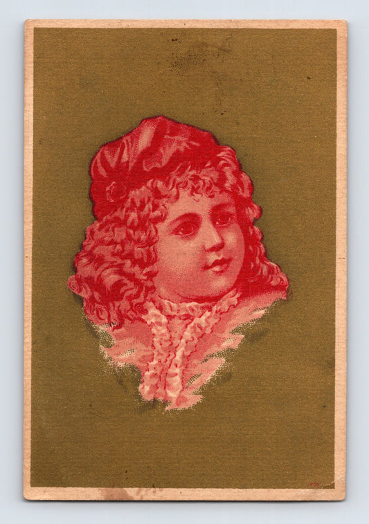 Scranton Pennsylvania Irving Range stove trade card featuring Victorian child portrait with illustrated cast iron range advertising reverse, 1890s era.