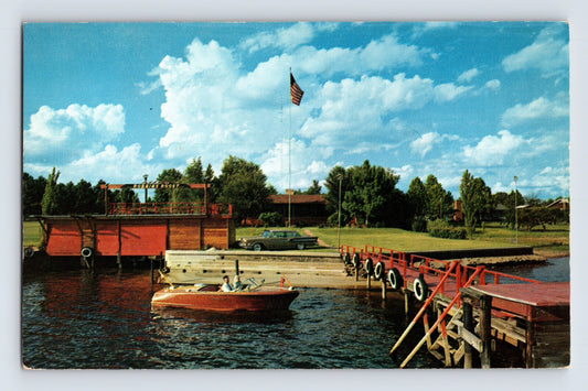 Lake Cherokee Texas Robbins Roost dock boat Gregg County 1960s postcard