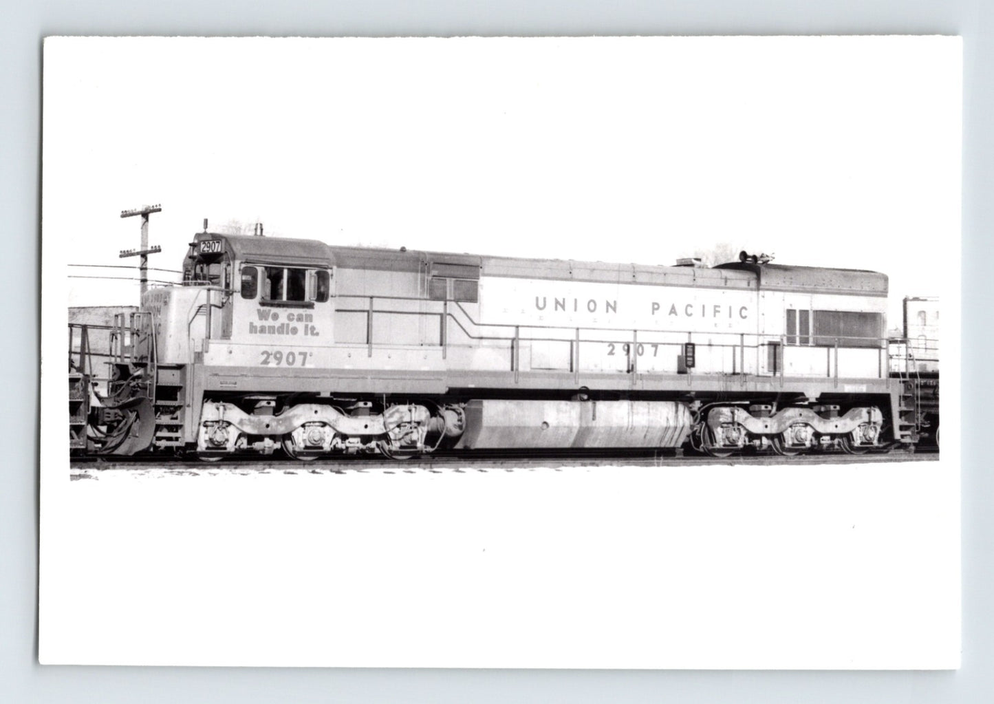Union Pacific diesel locomotive 2907 West Chicago Illinois railroad photo 1977