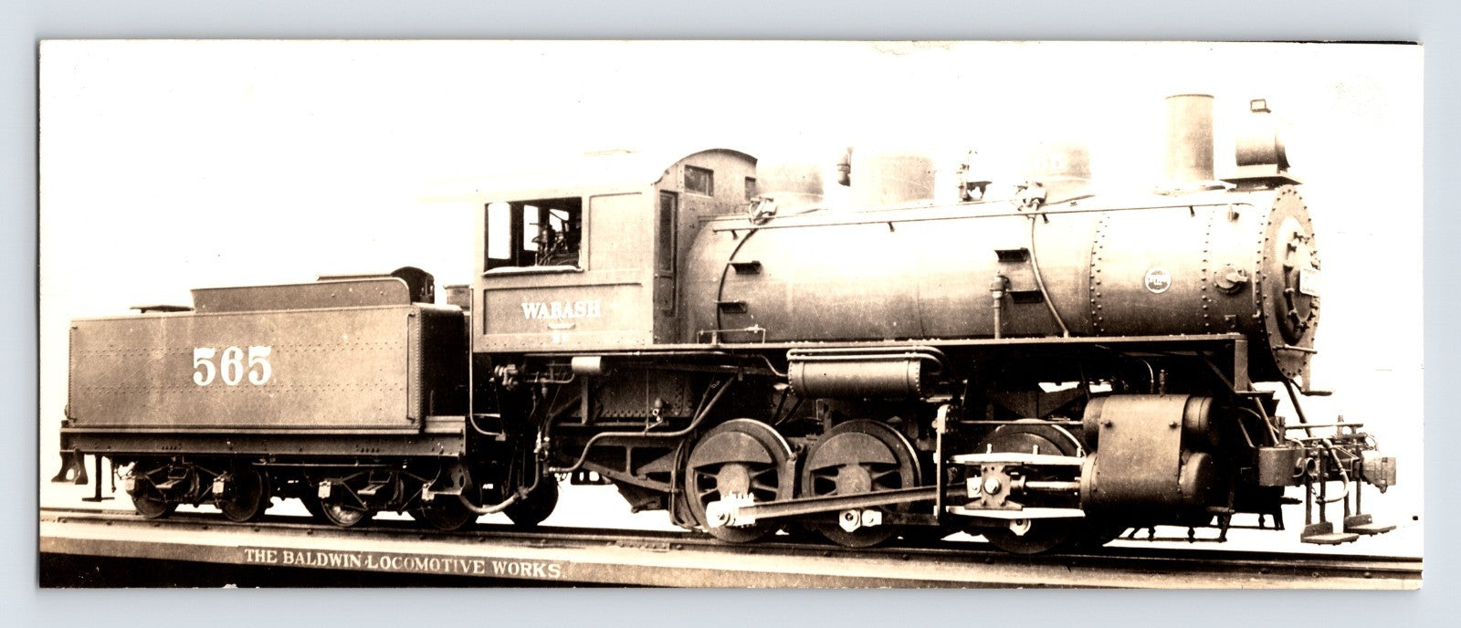 Wabash Railroad 0-6-0 steam switcher number 585 1940s side profile locomotive photo