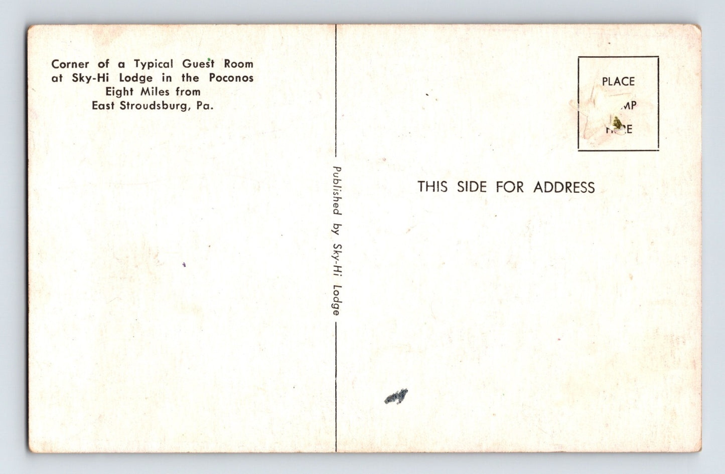 Stroudsburg Pennsylvania Sky-Hi Lodge Motel 1950s Postcard Unposted Chrome