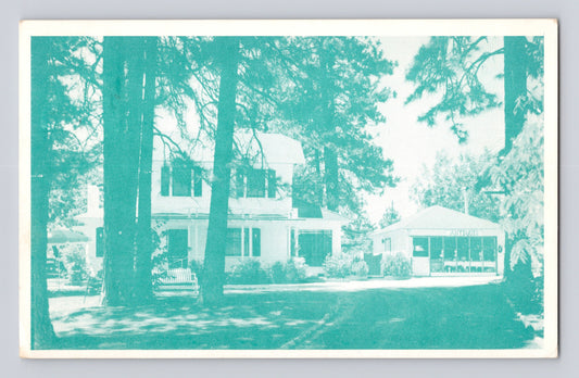 Paradise California Colonial Lodge antiques house trees driveway 1950s postcard